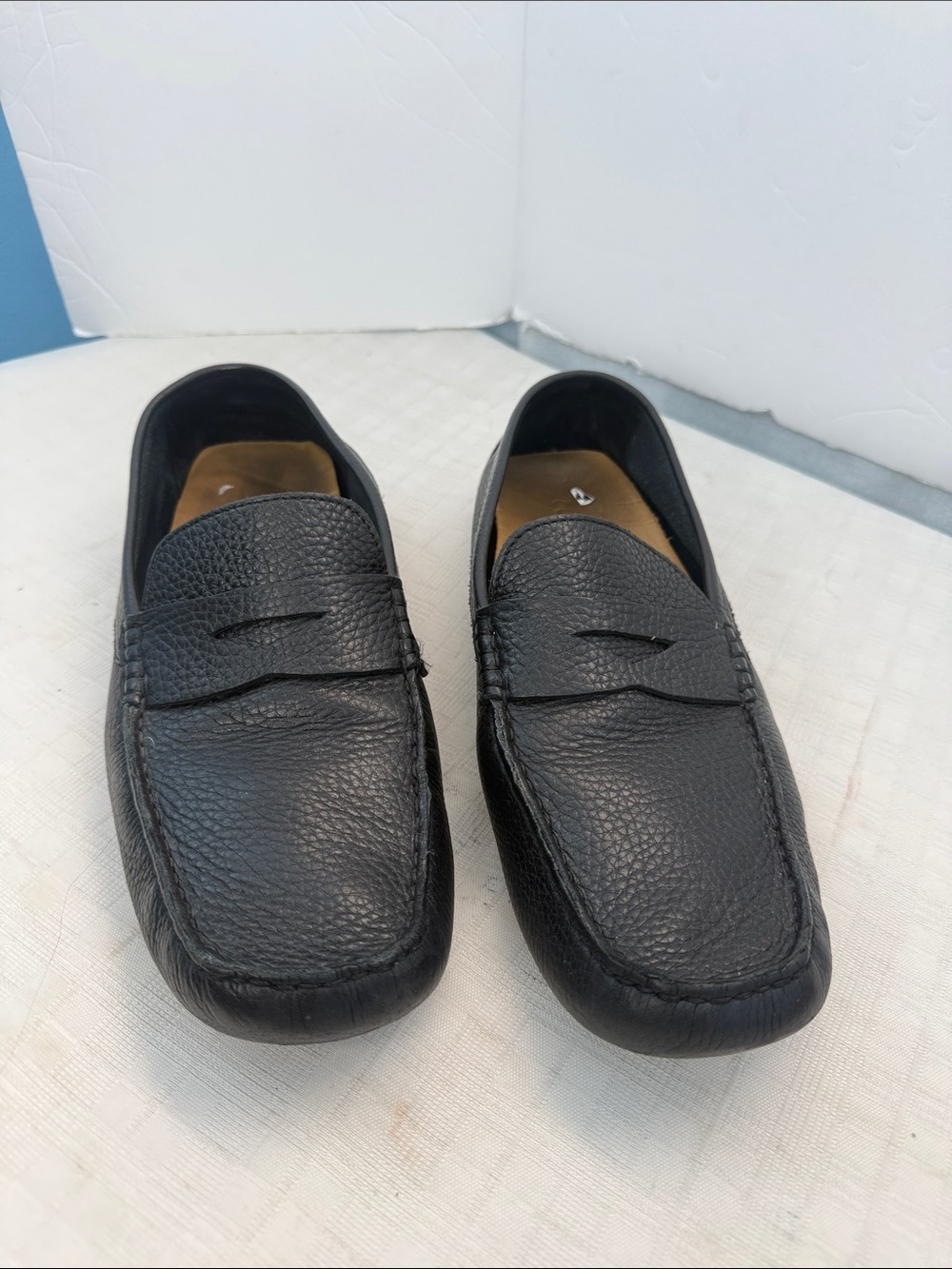 Cole Haan Black Leather Wyatt Penny Loafers for Men